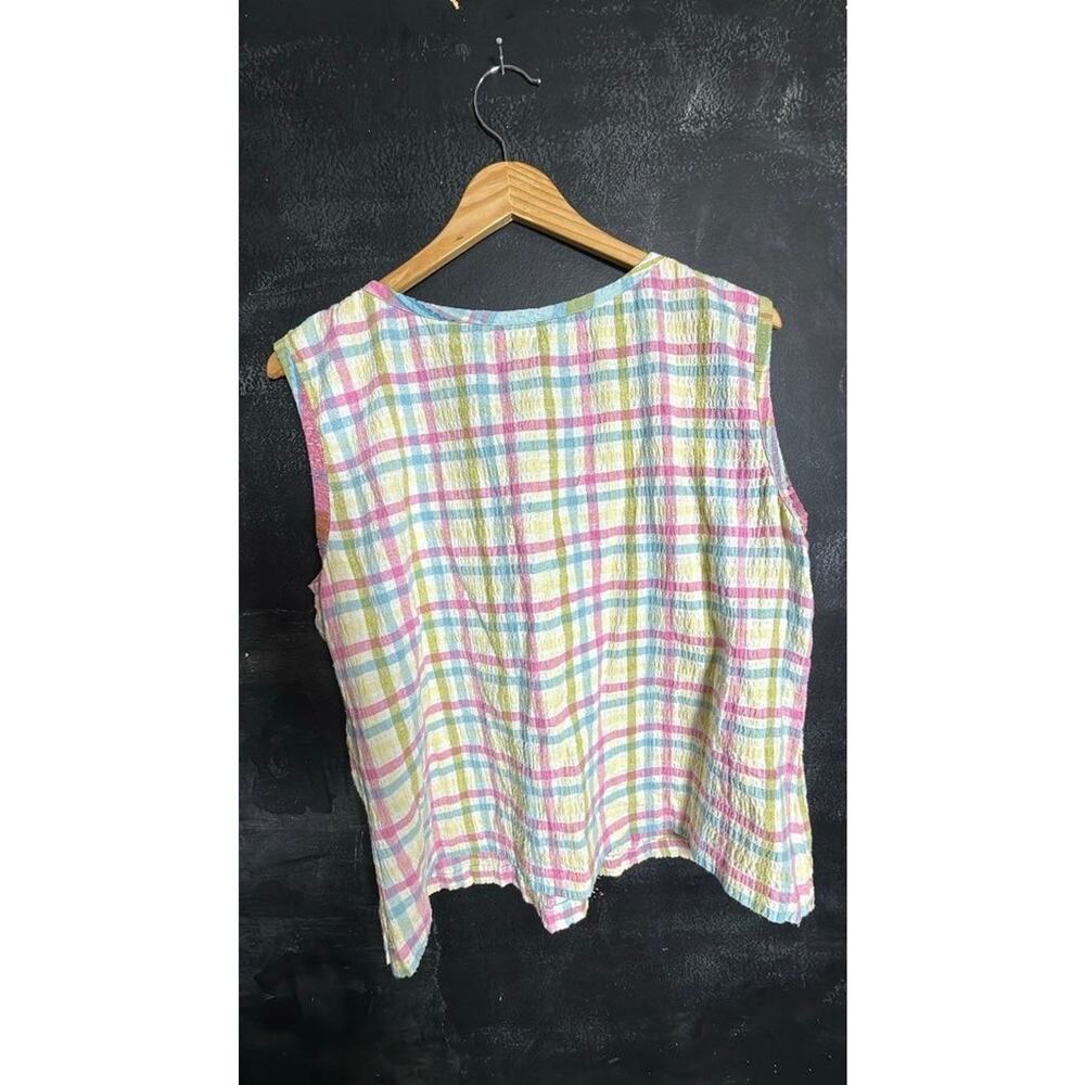 Lemon Grass Studio Sleeveless Plaid Top - Picture 3 of 5